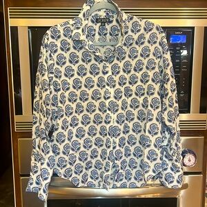 J CREW GARÇON COTTON VOILE FLORAL SHIRT TOP IN BOUQUET BLOCK PRINT, size 10, EUC